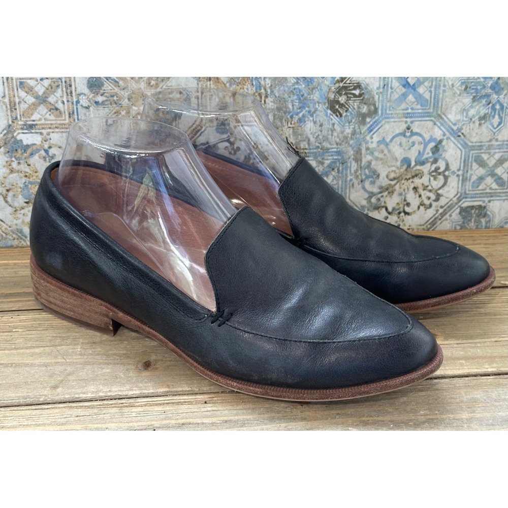 Madewell Loafers Almond Toe Leather Womens 7.5 Black Good